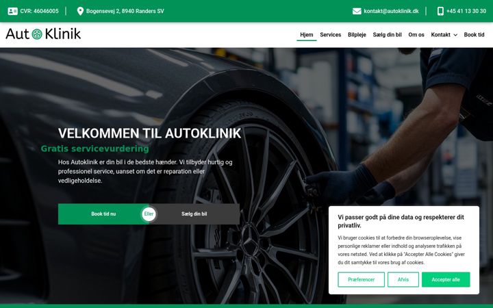 Screenshot of autoklinik.dk