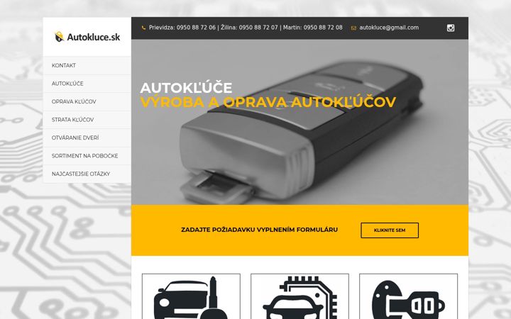 Snímek obrazovky autokluce.sk