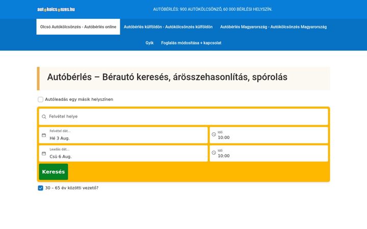 Screenshot of autokolcsonzes.hu