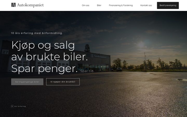 Screenshot van autokompaniet.no