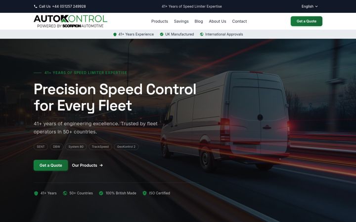 Screenshot of autokontrol.co.uk