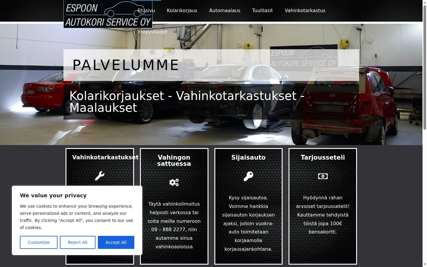 Ekrānuzņēmums ar piekrišanas baneri, kas tika rādīts pirms jebkādas mijiedarbības