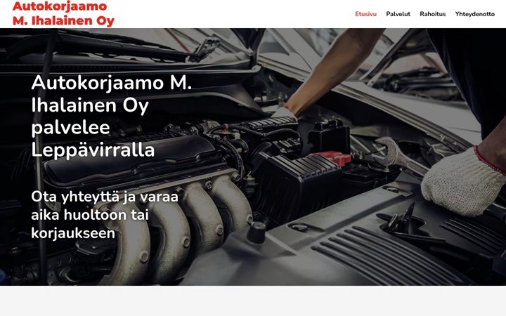 Screenshot van autokorjaamoihalainen.fi