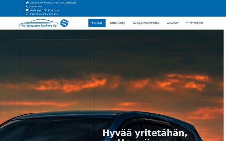 Screenshot van autokorjaamokauhava.fi
