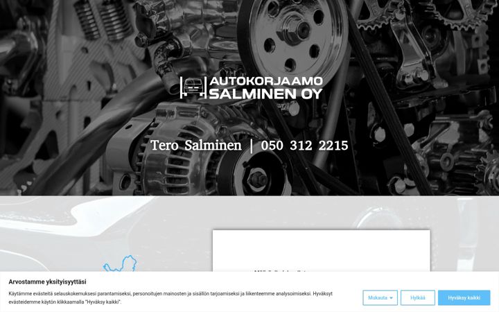 Screenshot of autokorjaamosalminen.fi