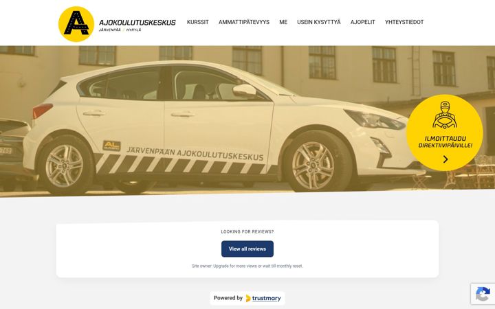 Screenshot van autokoulujarvenpaa.fi