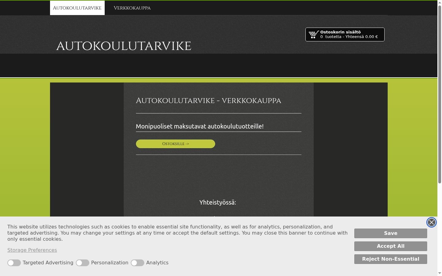 Screenshot des Einwilligungsbanners vor jeglicher Interaktion