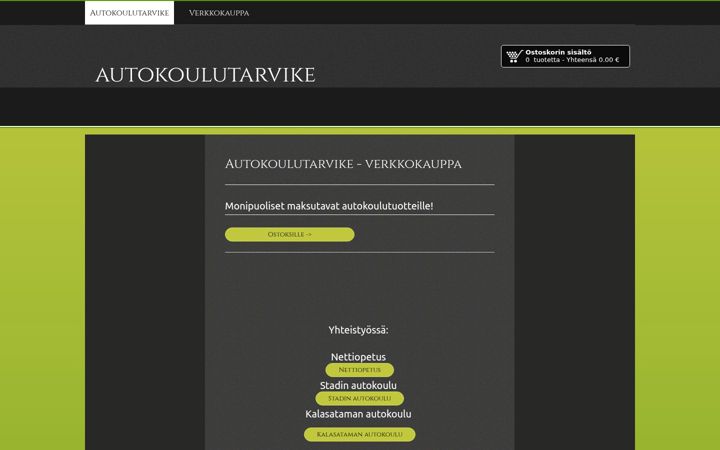 Screenshot of autokoulutarvike.fi