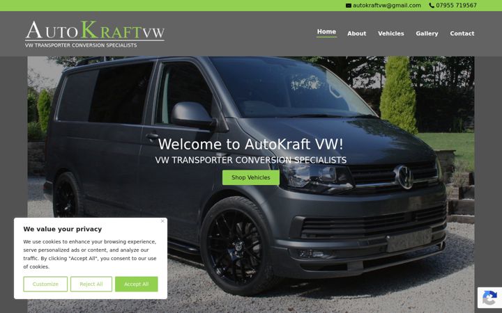 Skærmbillede af autokraftvw.com