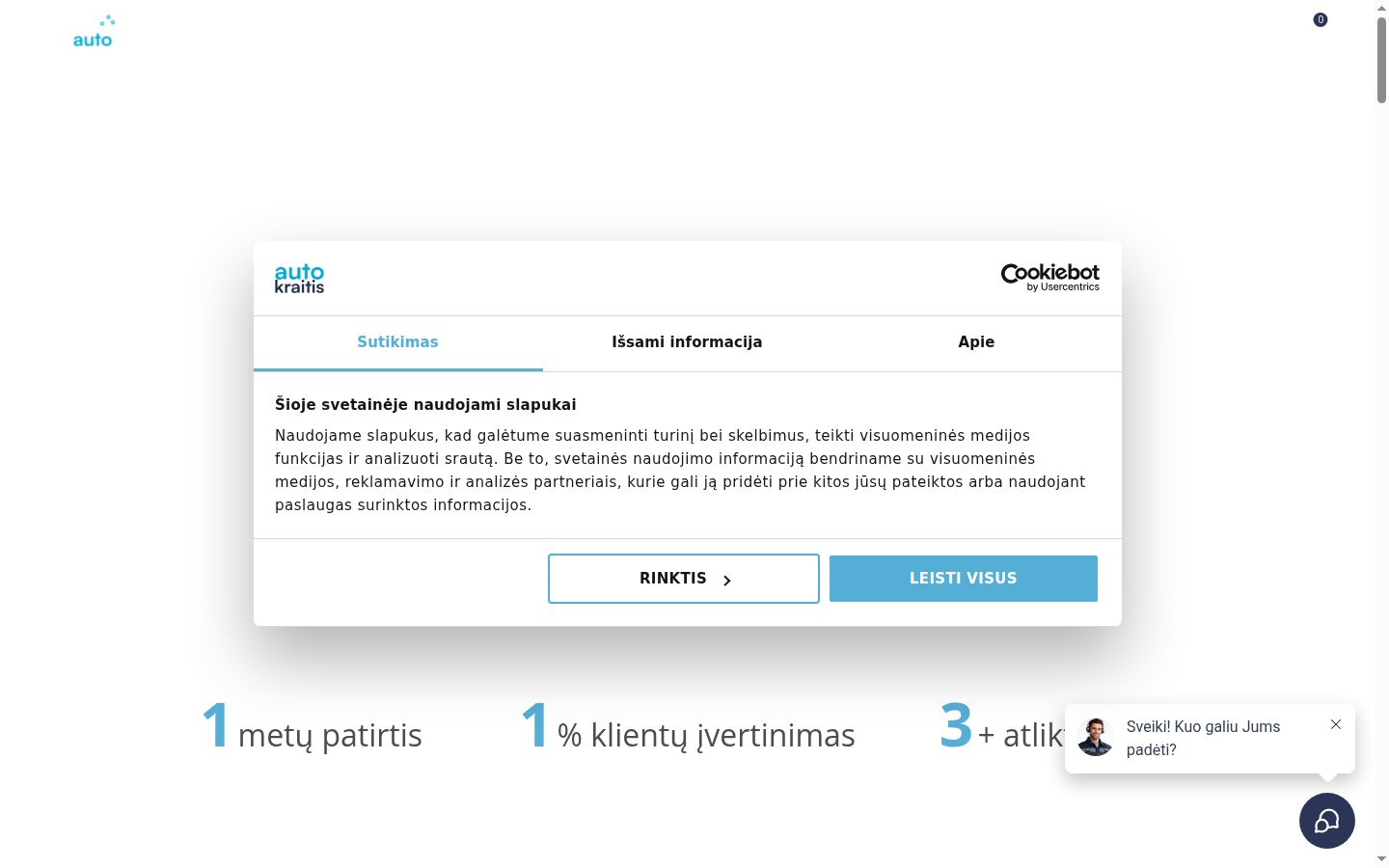 Screenshot van de toestemmingsbanner zoals getoond vóór enige interactie