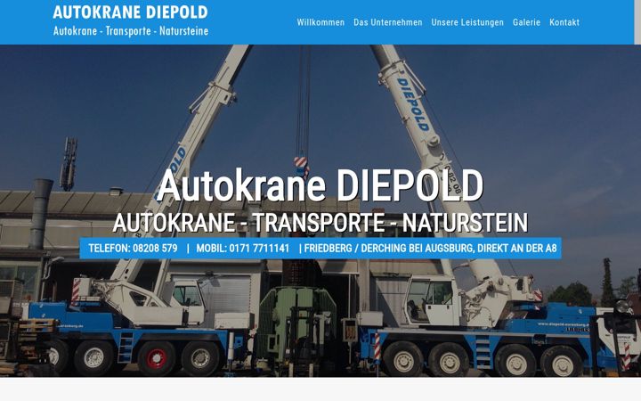Ekraanipilt saidist autokrane-diepold.de