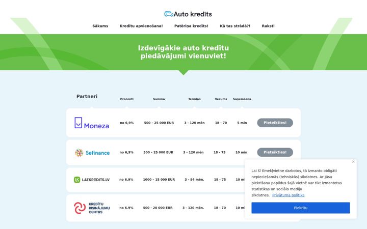 Screenshot of autokreditslv.lv