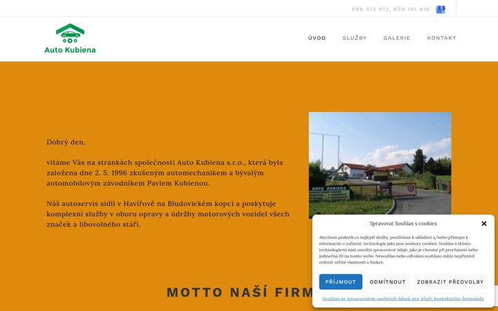Screenshot van autokubiena.cz