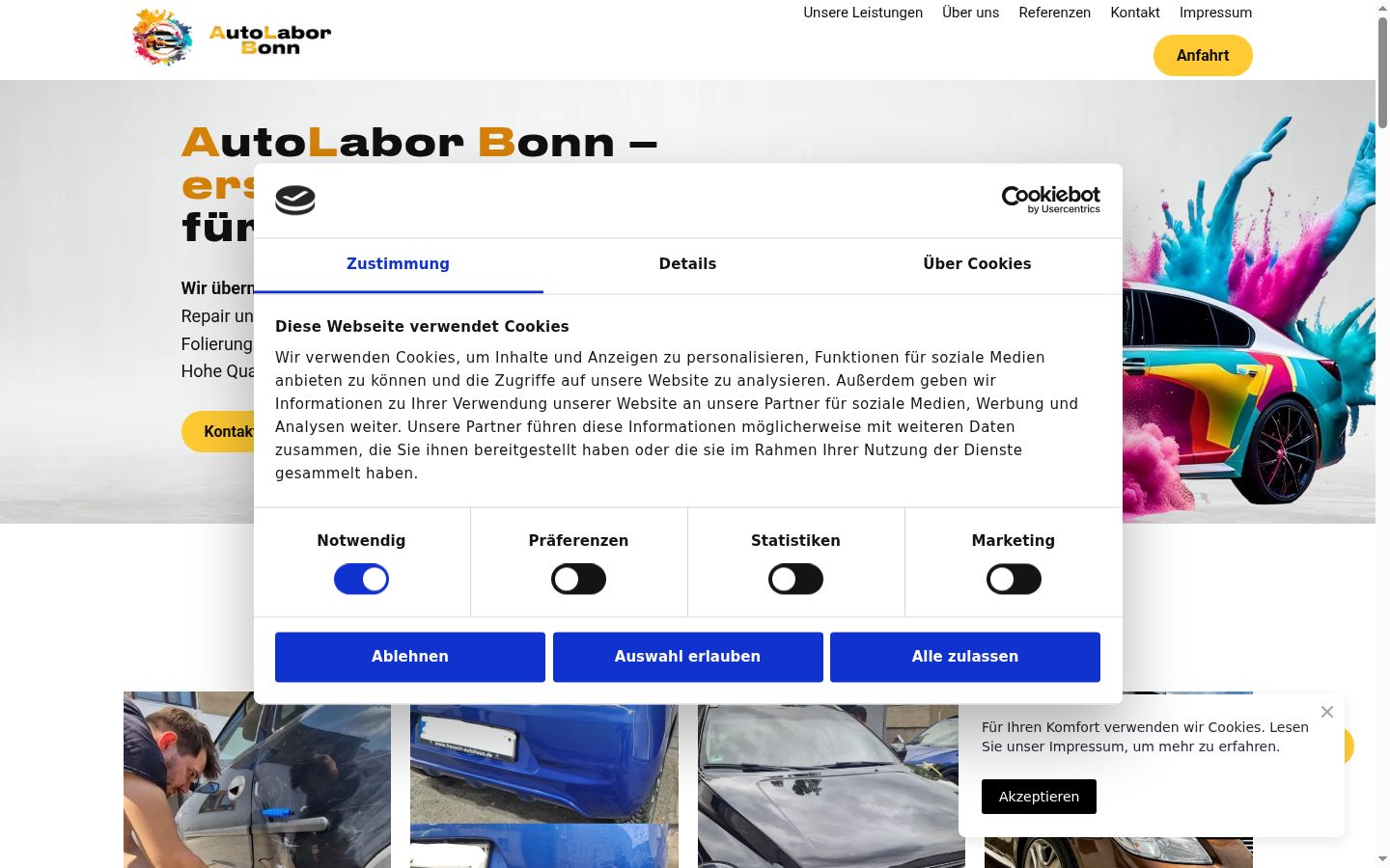Skjermbilde av samtykkebanneret slik det vises før noen interaksjon