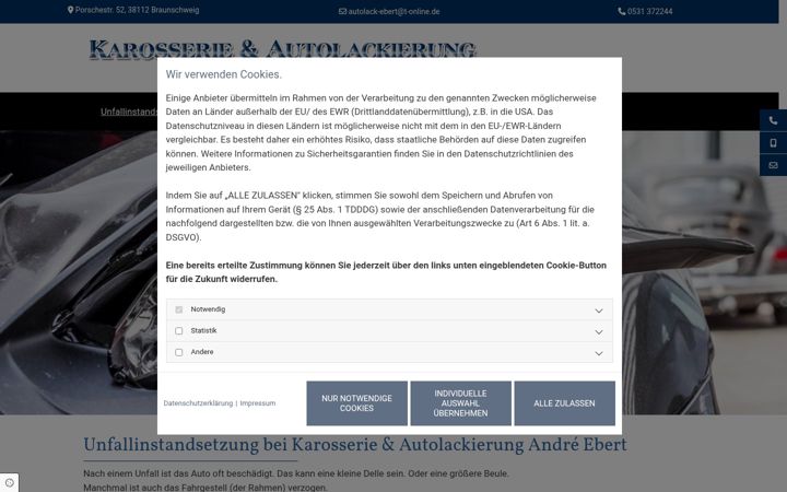 Screenshot of autolack-ebert.de