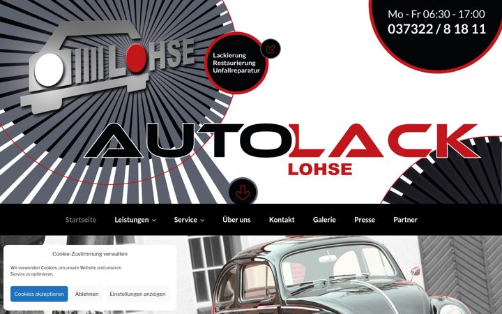 Screenshot of autolack-lohse.de