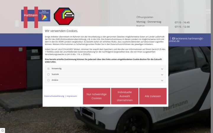 Screenshot of autolackiererei-hartmann.de