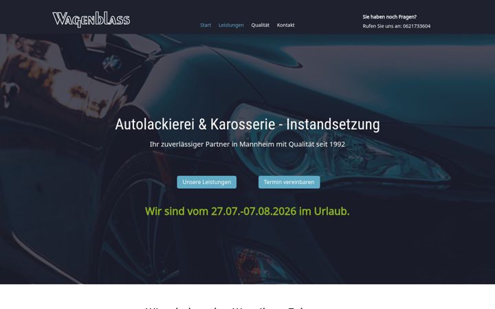 Екранна снимка на autolackiererei-wagenblass.de