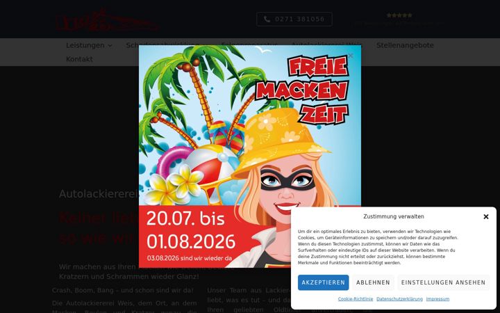 Screenshot of autolackiererei-weis.de