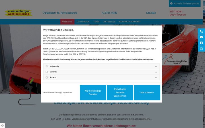 Screenshot of autolackierung-weisenburger.de
