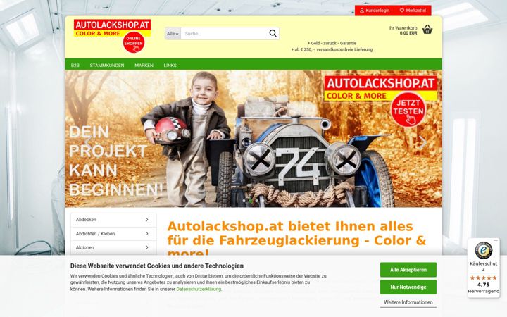 Screenshot of autolackshop.at