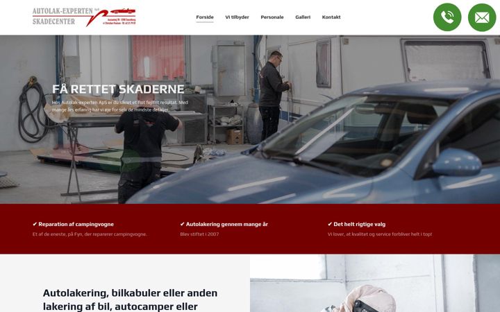Captură de ecran a autolak-experten.dk