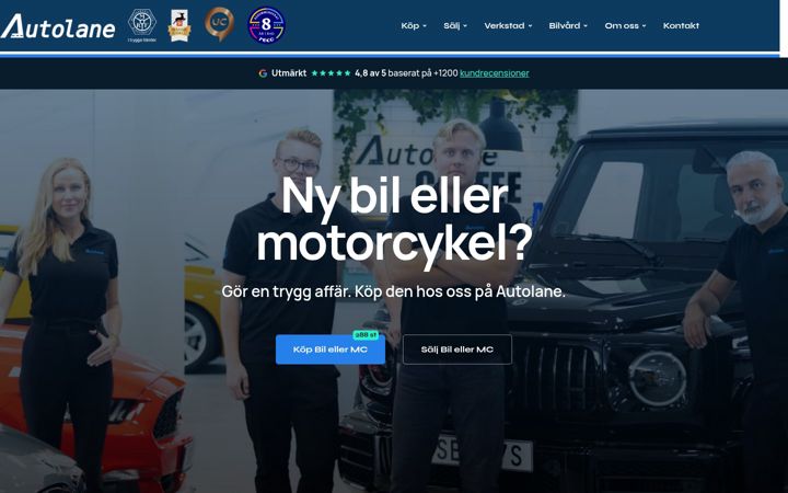 Képernyőkép: autolane.se