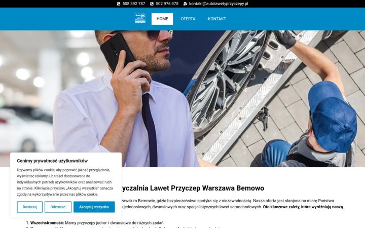 Screenshot of autolawetyprzyczepy.pl