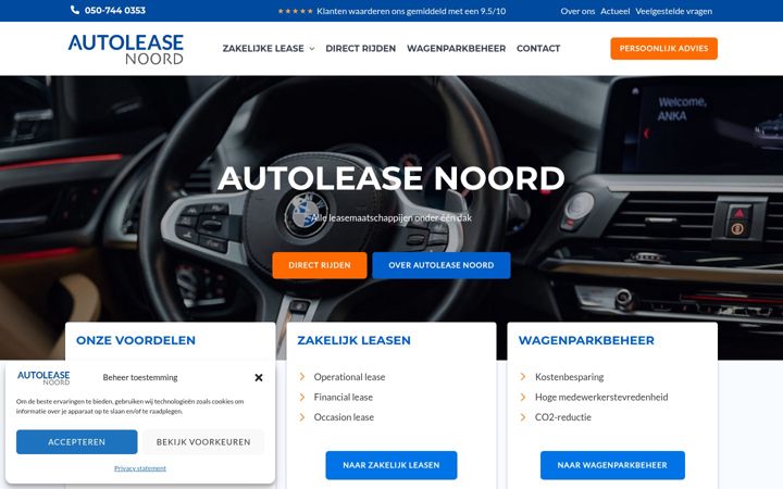 Ekraanipilt saidist autolease-noord.nl