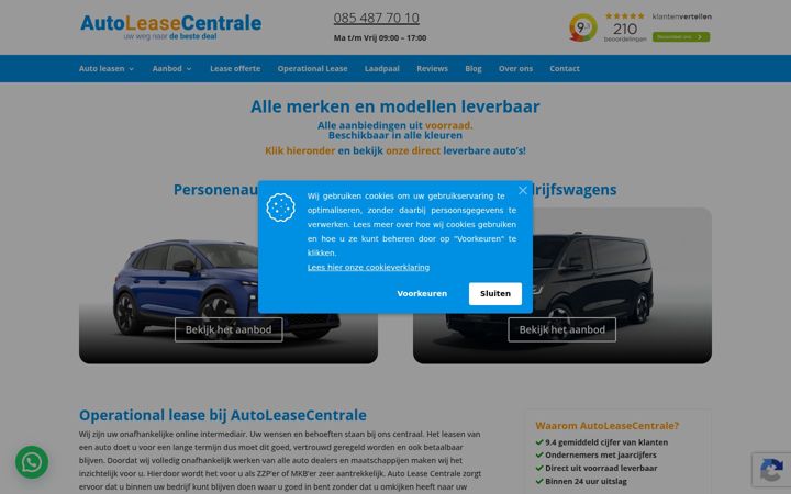 Screenshot of autoleasecentrale.nl