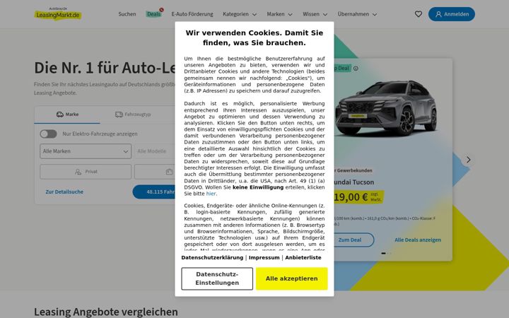 Екранна снимка на autoleasen.at