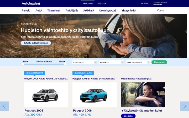 Skærmbillede af autoleasing.fi