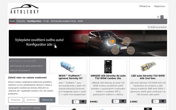 Screenshot of autoledky.cz