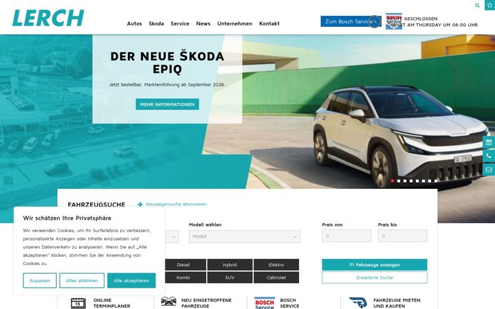 Screenshot von autolerch.ch