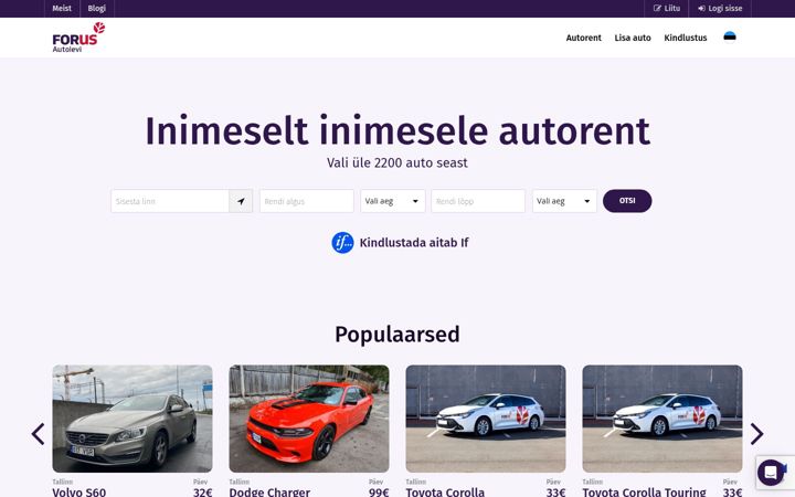 Screenshot von autolevi.ee