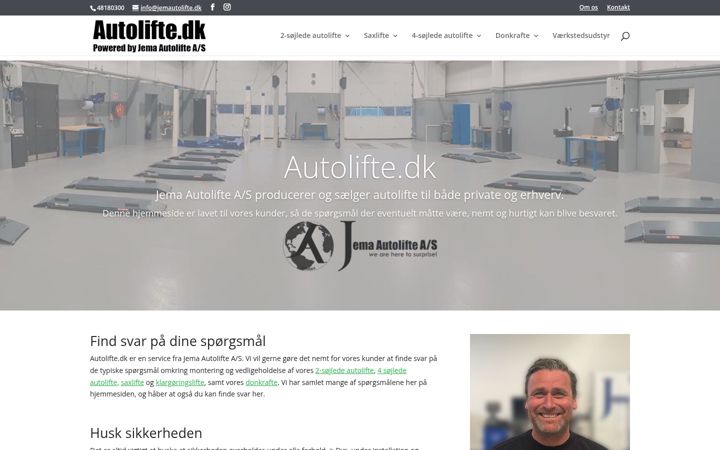 Screenshot of autolifte.dk