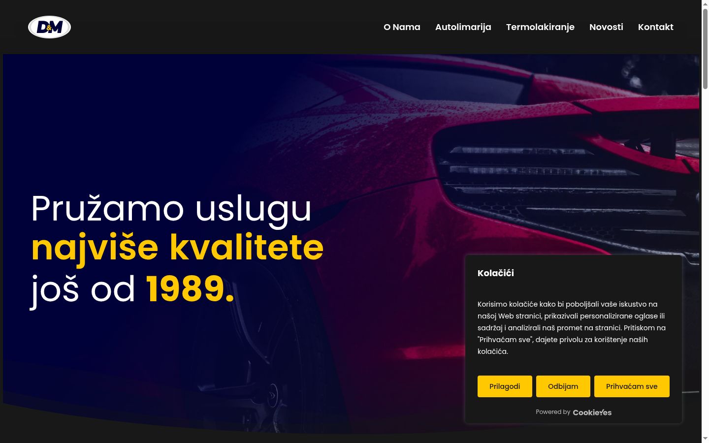 Képernyőkép a bármilyen interakció előtt megjelenő hozzájárulási bannerről
