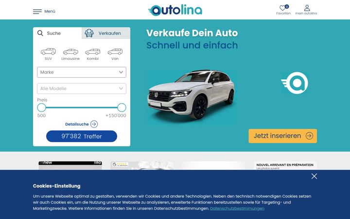 Screenshot of autolina.ch