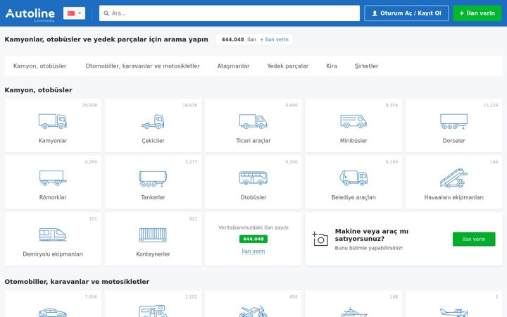 Screenshot of autoline.com.tr