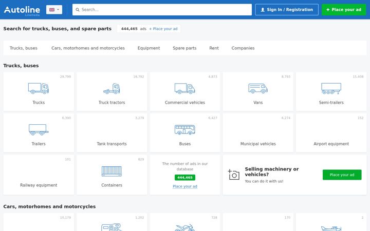 Captură de ecran a autoline24.uk