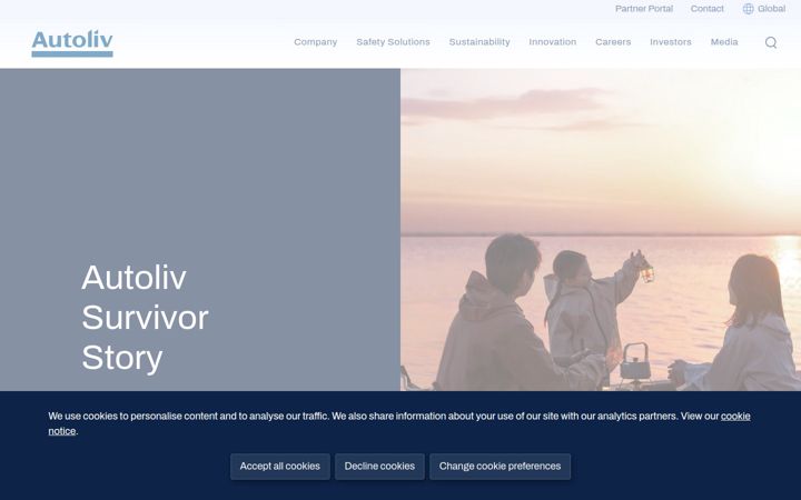 Screenshot of autoliv.com