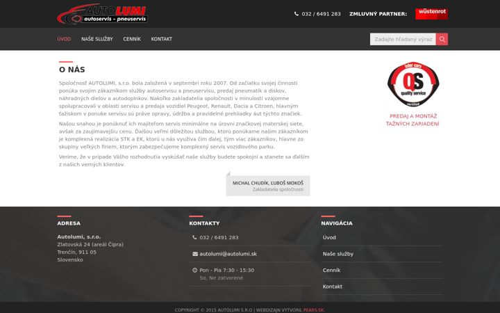 Screenshot of autolumi.sk