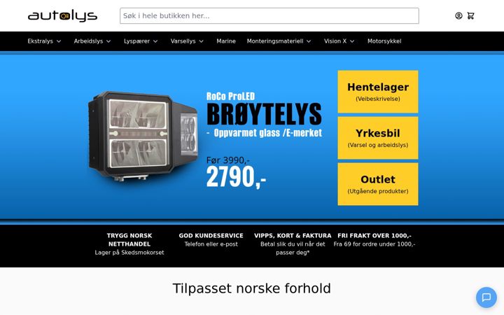 Screenshot of autolys.no