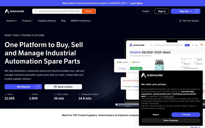 Screenshot of automa.net