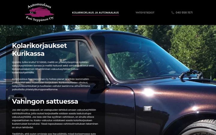 Screenshot of automaalausseppanen.fi