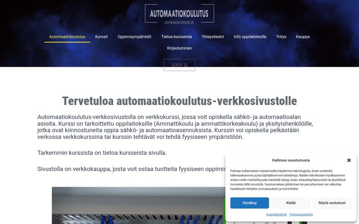 Screenshot of automaatiokoulutus.fi