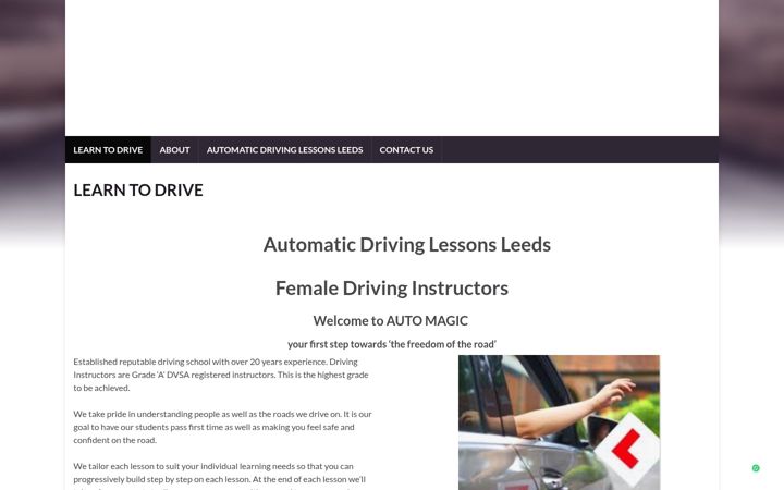Screenshot of automagicdrivingschoolleeds.co.uk