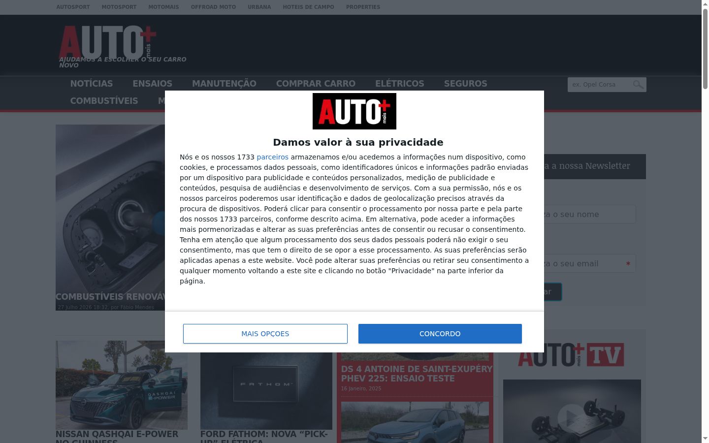 Screenshot tal-banner tal-kunsens muri qabel kwalunkwe interazzjoni