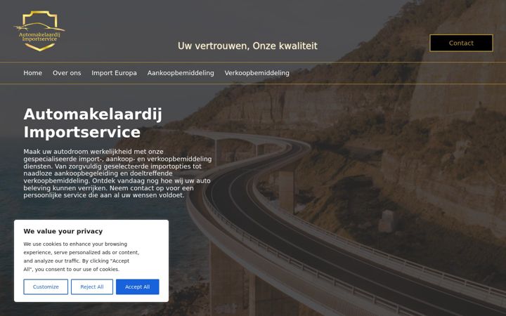 Képernyőkép: automakelaardij-importservice.nl