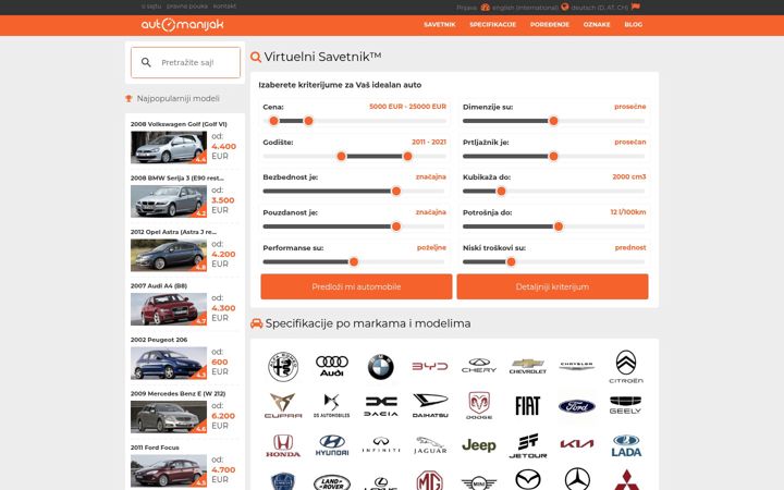 Screenshot stránky automanijak.com